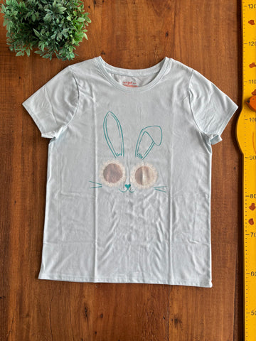 Camiseta Infantil Cat& Jack Coelho Azul Claro TAM 14 Anos