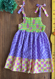 Vestido Infantil Fábula Lilás Xadrez TAM 10 Anos