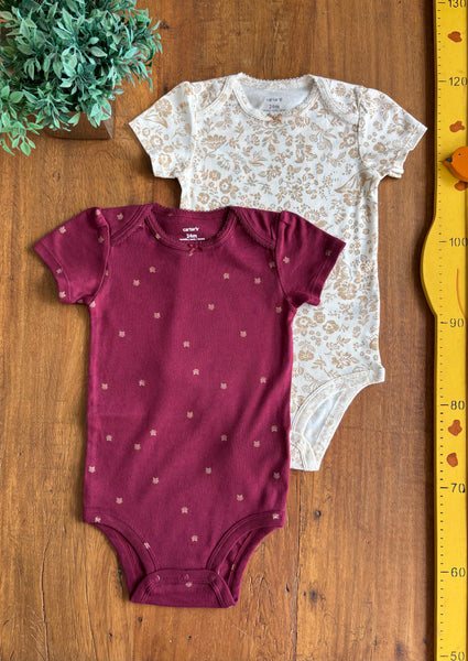 Conjunto Body Carter’s Bebê Floral Novo TAM 24 Meses