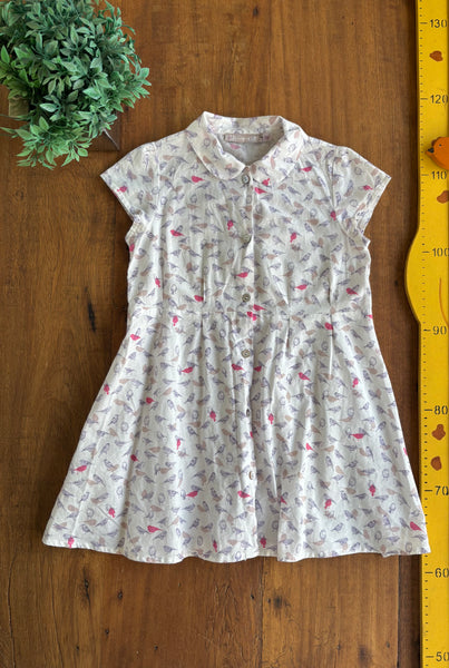 Vestido Infantil Pássaros Levinho Je suis en CP! TAM 3 Anos