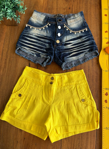 Kit 2 Shorts Jeans Ruan Jeans e Amarelo Brim  TAM 36