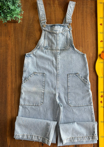 Jardineira Infantil Denim Azul Bolso Frontal Zara | Usada TAM 13-14 Anos 164 cm