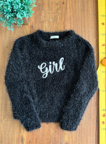 Suéter de Tricô Brilhos Girl Preto Palomino Infantil Usado | TAM 8 Anos