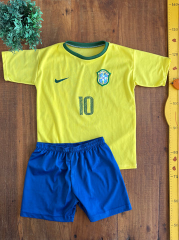 Conjunto Futebol Infantil Brasil Koontz TAM 8 a 10 Anos