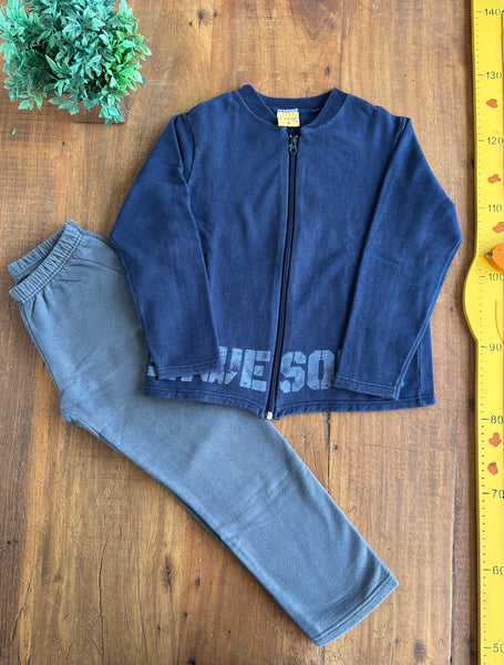 Conjunto Infantil Casaco Moletom e Calça Mineral Kids TAM 6 Anos