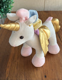 Unicórnio em Pé Pelúcia Dourado Mury Baby TAM 35 cm