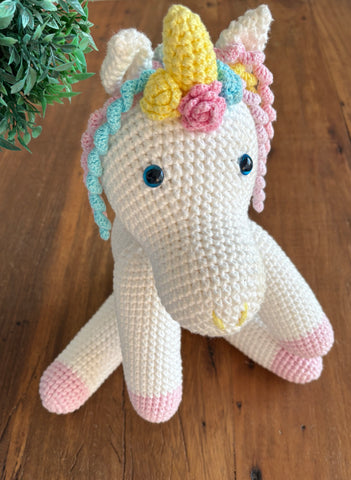 Unicórnio Crochê Amigurumi 48 cm Cabeça aos Pés