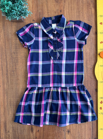 Vestido Infantil Gymboree Xadrez Azul-Marinho  TAM 6 Anos