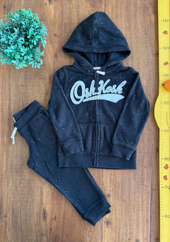 Conjunto Oshkosh Infantil Moletom Preto Gliter TAM 3 Anos