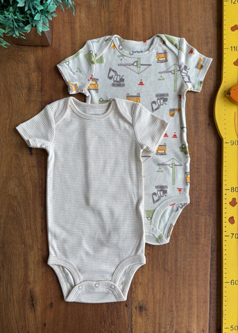 Conjunto Body Carter’s Bebê Trator Novo TAM 12 Meses