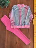Conjunto Infantil Jaqueta Metalizada e Calça Rosa PoliBoleBuu TAM 6 Anos