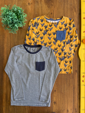 Kit 2 Camisetas Manga Longa Palomino Dino TAM 8 Anos