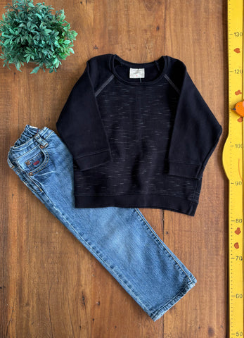 Conjunto Moletom Forrado e Calça Jeans Oshkosh TAM 4 Anos