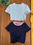 Kit 2 Blusas Cropped Azul Lunender Hits TAM 14 Anos