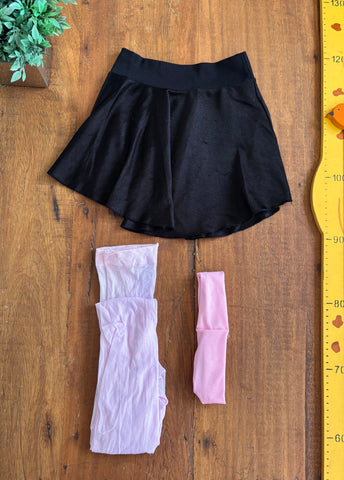 Saia de Ballet Infantil Capezio com Meia Calça e Fita de Cabelo TAM 6 a 8 Anos