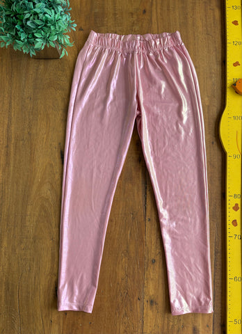 Calça Legging LX Têxtil Rosa Metalisada TAM 8 Anos