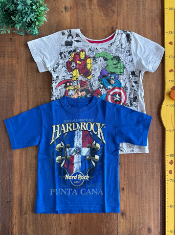 Kit 2 Camisetas Hard Rock e Avengers TAM 7/8 Anos