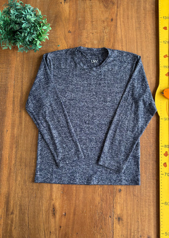 Camiseta Manga Longa Viscose Infantil Marinho TAM 8 Anos