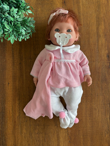 Boneca Bebe Reborn Menina Recém Nascida Ruiva Roma TAM 37 cm