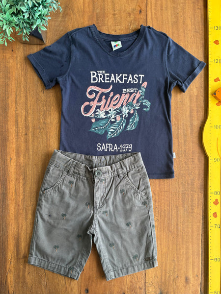 Conjunto Infantil PUC Bermuda  e Camiseta TAM 6 Anos