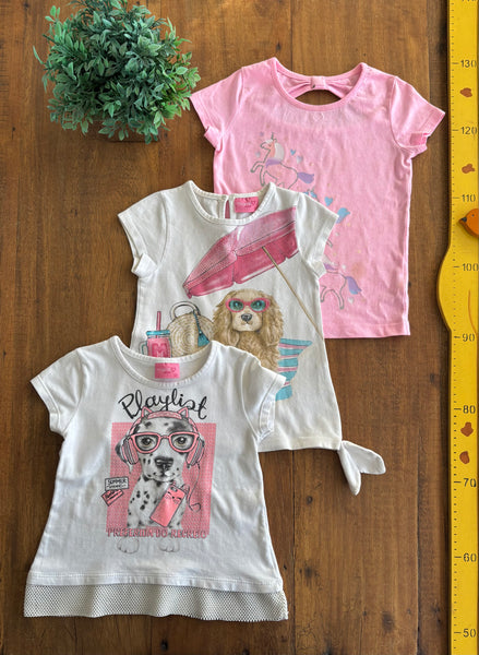 Kit 3 Camisetas Momi Cachorro TAM 3 Anos