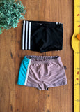 Sunga Infantil Boxer Preta Adidas e Cinza Click TAM 6 Anos