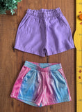 Kit 2 Shorts Roxo e Metalizado Mylla Modas TAM 6 Anos