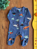 Macacões Ziper Carter's Azul dino TAM 3 Meses