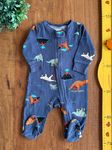 Macacões Ziper Carter's Azul dino TAM 3 Meses