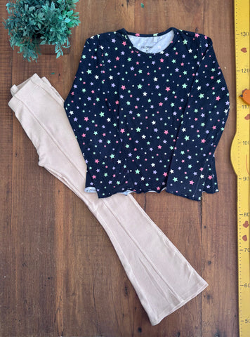 Conjunto Infatil Camiseta Estrelas e Calça Canelada Hering TAM 7/8 Anos (128 cm)