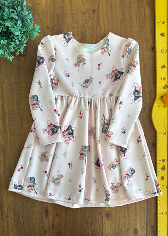 Vestido Infanti Manga longa Ursinhos TAM 6 Anos