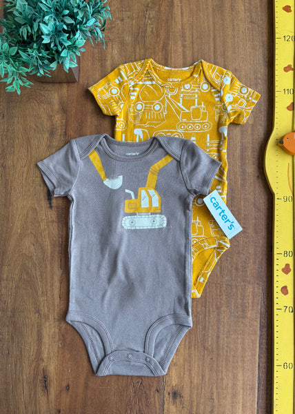 Conjunto Body Carter’s Bebê Trator Novo TAM 9 Meses