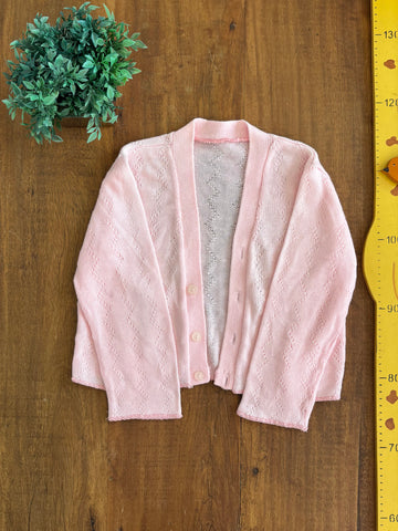 Cardigan de Tricot Rosa TAM 5 Anos