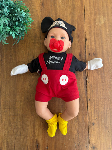 Boneco Classic Dolls Recém Nascido Mickey Mouse - 48cm Roma Brinquedos