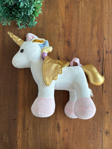 Unicórnio em Pé Pelúcia Dourado Mury Baby TAM 35 cm