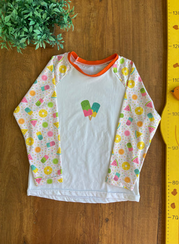 Camiseta Infantil UV50 Proteção Solar Moda Praia Menina Click TAM 6/7 Anos