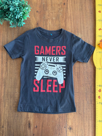 Camiseta Gamers Cinza TAM 6/7 Anos