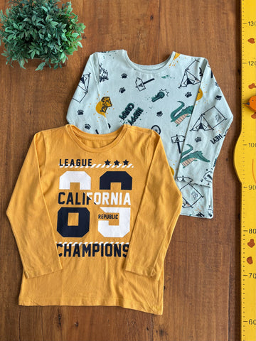 Kit 2 Camisetas Manga Longa Baby Club TAM 3 Anos