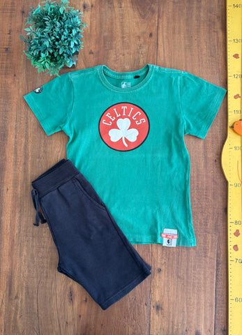 Conjunto Camiseta Celtics NBA e Bermuda TAM 6 a 8 Anos