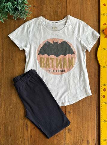 Conjunto Camiseta Batman e Bermuda Cotton TAM 8 a 10 Anos