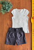 Conjunto Milli&Nina Camiseta Strass Verde e Shorts TAM 8 Anos