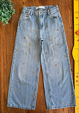 Calça Jeans Wide Leg Infantil Corções  Fuzarka TAM 9/10 Anos Até 140 cm