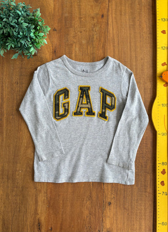 Camiseta Infantil GAP Cinza Mescla TAM 4 Anos