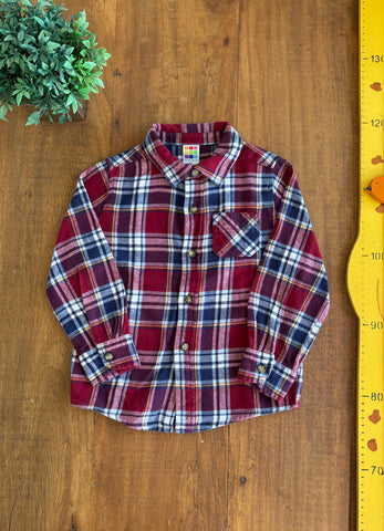Camisa Xadrez Flanela Vinho Healthtex TAM 4 Anos