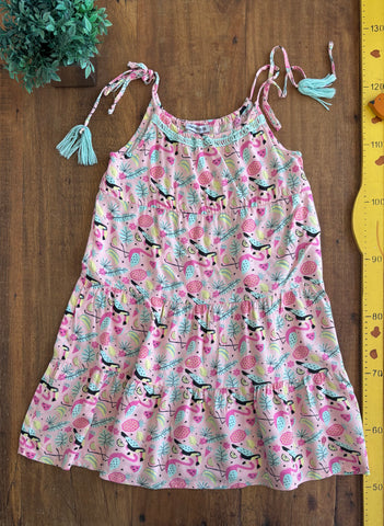 Vestido Infantil Alças Finas Tropical Marisa TAM 8 Anos