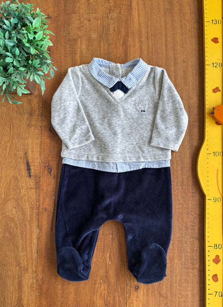 Macacão Bebe Aveludado Gola Myoral TAM 1 a 2 Meses