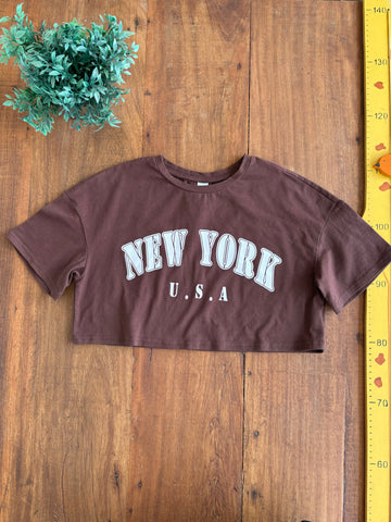 Camiseta Cropped New York Shein TAM 11-12 Anos