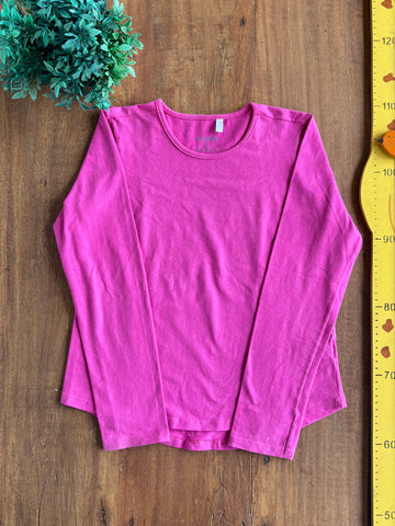 Blusa Infantil Manga Longa Rosa com Gliter Palomino TAM 12 Anos