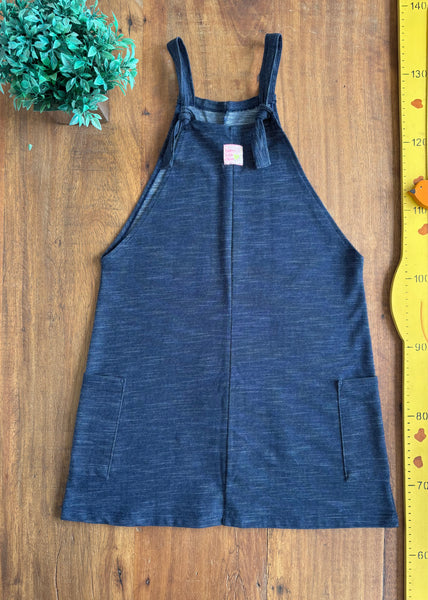 Vestido Jardineira Jeans Elian TAM 12 Anos