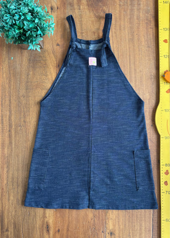Vestido Jardineira Jeans Elian TAM 12 Anos